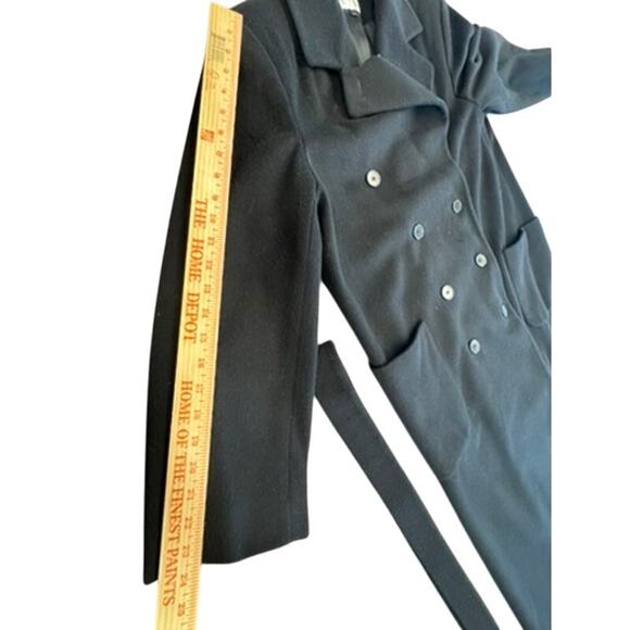 "ANNE KLEIN" Blk Elegant Trench Coat SZ 10 W Belt Cashmere & Wool Blend Money - Picture 15 of 16